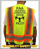 CERTIFIED COMMERCIAL DRONE PILOT HIGH VISIBILITY SAFETY VEST BLACK DESIGN #3 Drone