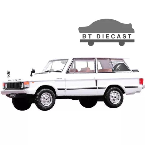 1/64 white diecast model car, classic SUV side profile