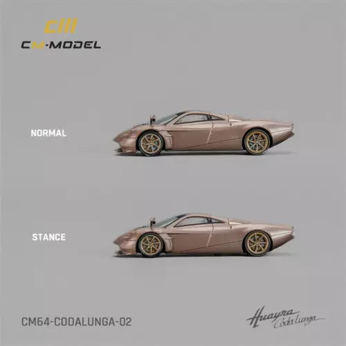 Diecast model supercar toy in light blue with gold wheels, side profile