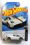 Hot Wheels 1/64 diecast model car in package, white with black accents