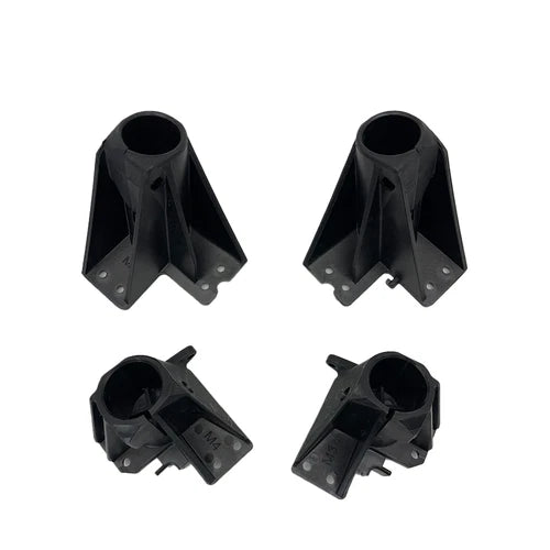 Drone tripod fixing bracket kit, 4 black plastic mounts with circular holes