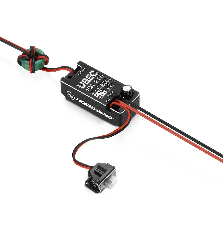 Hobbywing waterproof Ubec regulator module with red/black wires and 3-pin connector