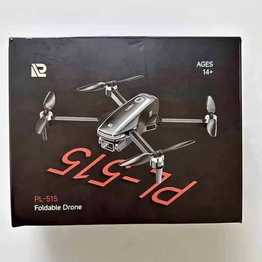 Foldable drone retail box with illustrated quadcopter and PL-515 label