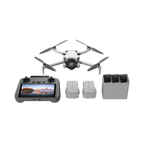 Foldable quadcopter drone with screen remote controller and spare batteries