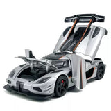 Koenigsegg One:1 1:32 Diecast Model Car Toy Vehicle Boys Toys for Kids Silver Parts