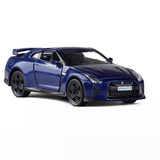 1:36 Nissan GTR R35 Model Car Diecast Vehicle Metal Toy Cars Pull Back Kids Blue Toy