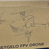 Quadcopter FPV drone with camera, shown with four rotating propellers