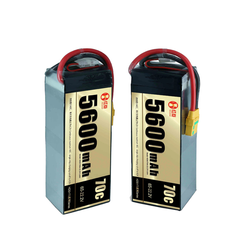 lipo battery 6s HD 70C 6S High Rate 22.2V 5600mAh 5.6Ah Li-Po Fixed-Wind Vtol Multirotor Drone Battery Pack High Lithium Ion Batteries Drone
