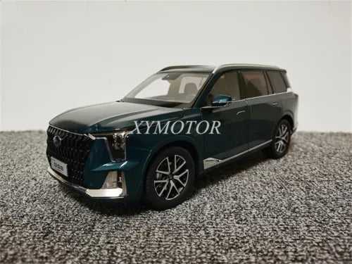 GAC Trumpchi GS8 hybrid diecast model car, green, front three-quarter view