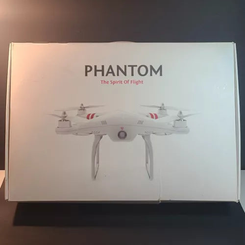 DJI Phantom P330 drone product box with printed drone front view illustration