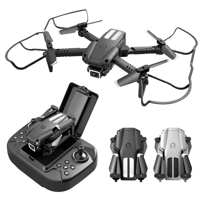Foldable mini pocket quadcopter drone with remote controller, multiple propellers