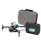 Foldable mini quadcopter drone with 4K camera controller and gray carrying case
