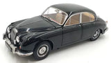 1/18 scale diecast classic car model in black, chrome grille and front 3/4 view