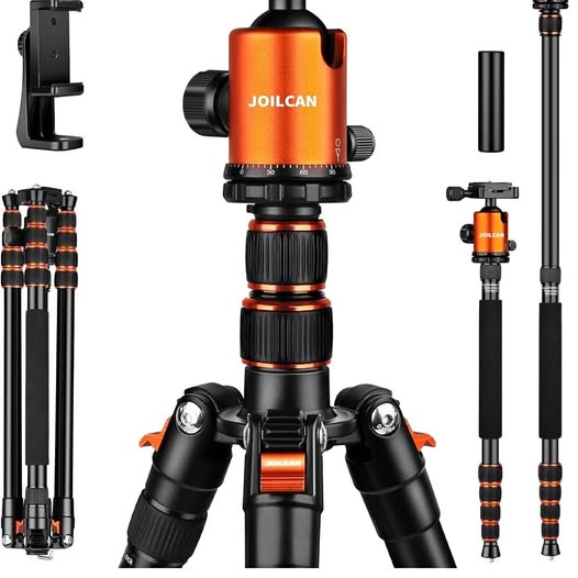 JOILCAN drone tripod with orange center column and black adjustable legs