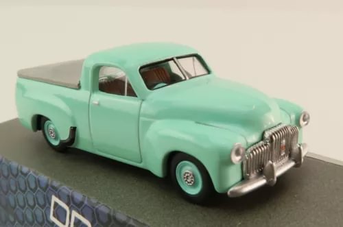 Aqua 1:64 diecast utility ute model with chrome grille, front three-quarter view