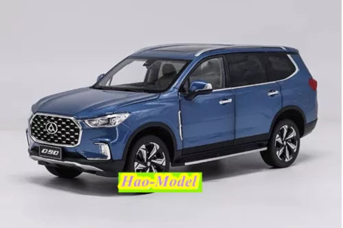 1:18 SAIC MAXUS D90 diecast SUV model car, blue, detailed front and side