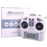 Mini 8-channel remote controller with LCD screen, two sticks, and dual antennas