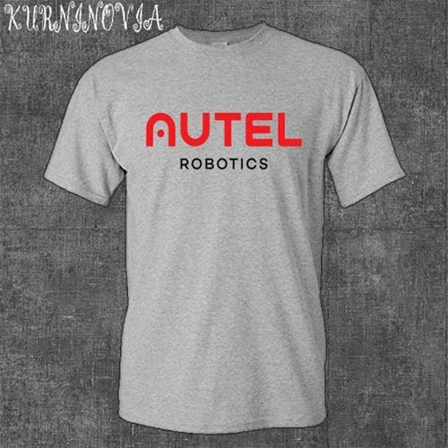 Men's heather gray T-shirt with red AUTEL ROBOTICS logo on chest