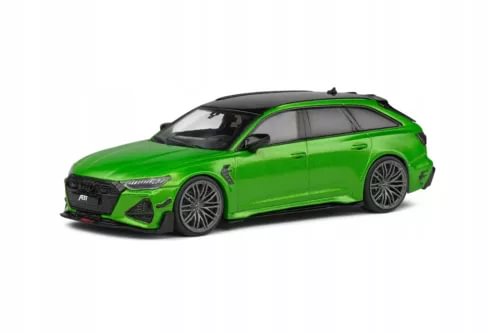 Green diecast model car, front 3/4 view, 1:43 scale