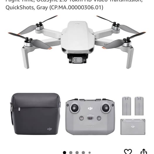DJI Mavic Mini drone kit with white quadcopter, controller, carry case, batteries