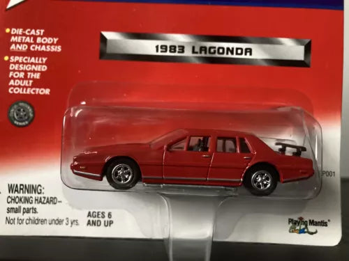 1983 Lagonda 1:64 diecast toy car, red, in clear blister packaging