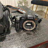Sony α500 mirrorless camera body with lens mount and top controls