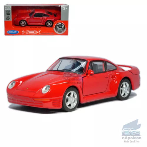 Red 1:36 diecast model car toy with retail box