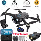 Foldable quadcopter drone with 4K dual cameras and FPV Wi‑Fi, propellers and remote