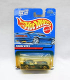 Diecast metal Hot Wheels Panoz GTR-1 car in blister pack, blue with flames accents