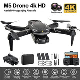 RC quadcopter drone with 4K dual camera, foldable arms, detachable controller and phone screen