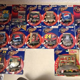 Jeff Gordon diecast car collection set with multiple boxed cars on display