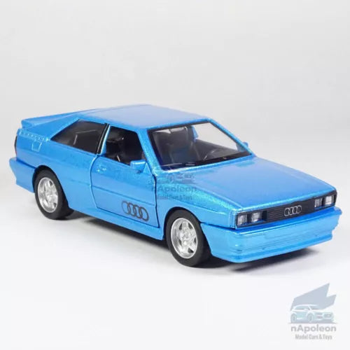 Blue Audi Quattro 1980 diecast model car, 1:36 scale
