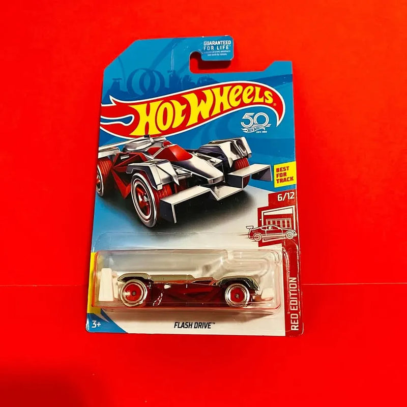Hot Wheels Flash Drive die-cast car in clear blister pack, Red Edition