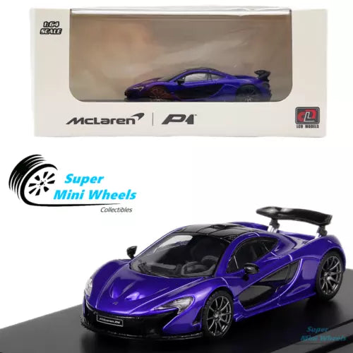 Purple 1:64 scale McLaren P1 diecast model toy car with black wheels