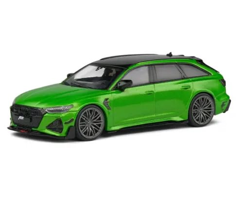 1/43 diecast station wagon model car in green metallic with sporty front view