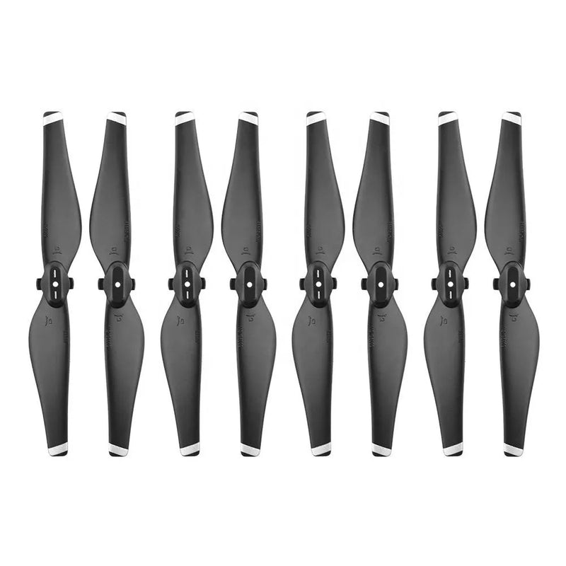Drone propeller blades with quick-release hubs, dark gray/black pair