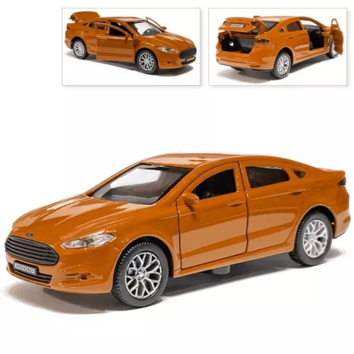 Orange gold Ford Mondeo diecast car model, 1/36 scale with detailed wheels