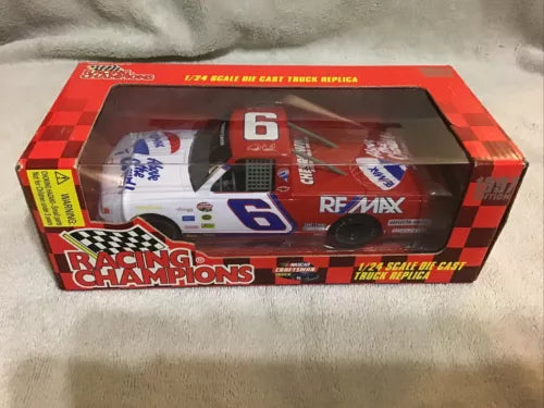 1:24 scale diecast truck #6 in Racing Champions box, red and white graphics