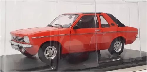 Orange diecast model car of a 1976 Opel Kadette C Aero, front three-quarter view