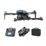 Foldable obstacle-avoidance quadcopter drone with controller, spare parts, and case