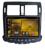 Car infotainment touchscreen display with control buttons and vents