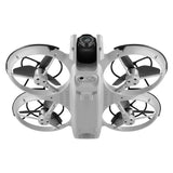 Mini quadcopter toy drone with front camera and folding arms, silver