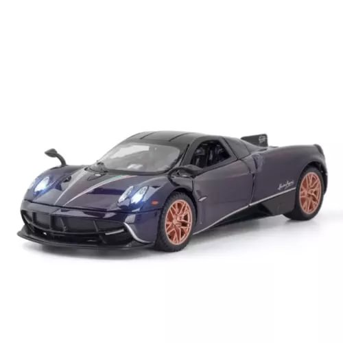 1:32 Pagani Huayra alloy racing car diecast model, dark gray with orange wheels