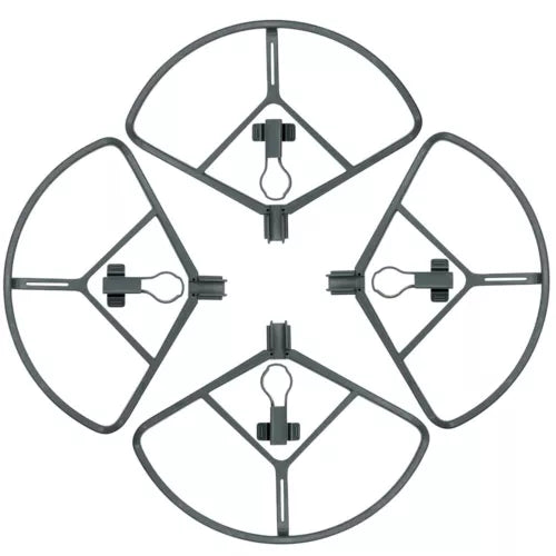 Set of four drone propeller guards with bumper blade protectors, dark gray