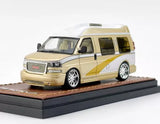 GOC 1:64 Gold GMC Savana Cutaway Van MPV RV Model Diecast Metal Car Toy