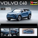 Volvo alloy diecast car model, blue SUV, 1:64 scale, front 3/4 view