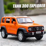 1:32 Alloy Diecast Model Car Toy GreatWall Tank 300 Off Road Vehicle Sound Light Parts
