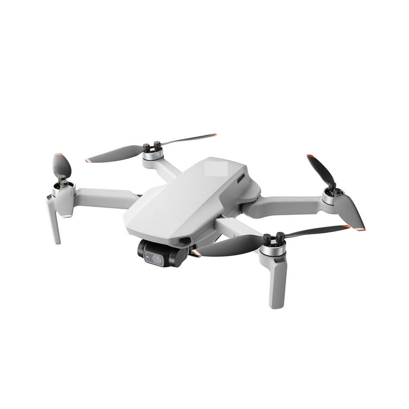 DJI Mini 2 foldable quadcopter drone with camera, white, four propellers