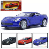 Blue diecast model sports car with white wheels, front 3/4 view