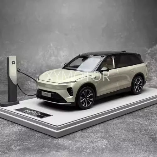 1/18 NIO ES8 diecast model car, light gold SUV with black wheels and charging port